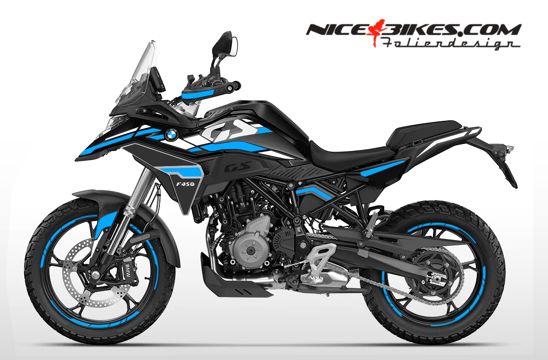 Motorrad Foliendesigns und Dekore - BMW F450GS Light Blue - B.F450GS.26.053 Light Blue BMW F450GS Light Blue