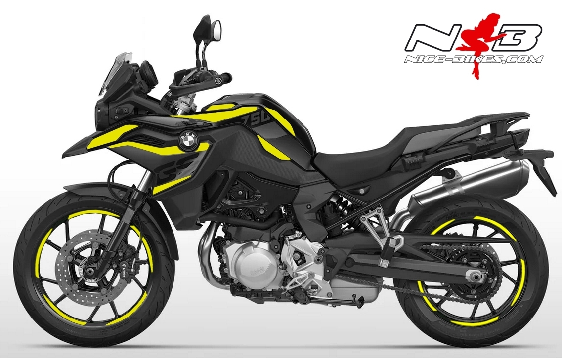 Motorrad Foliendesigns und Dekore - Foliendesign BMW F750/850GS Hornet Yellow - B.F75GS.S22.021 Hornet Yellow Foliendesign BMW F750/850GS Hornet Yellow