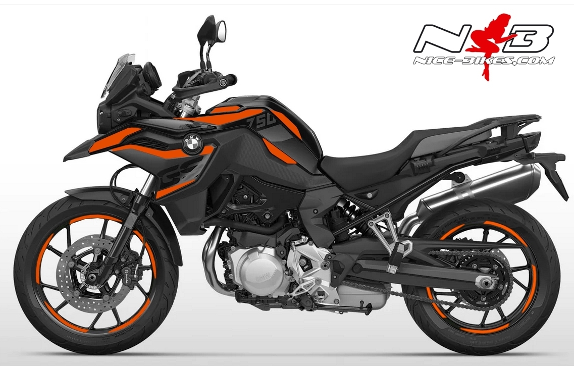 Motorrad Foliendesigns und Dekore - Foliendesign BMW F750/850GS Evil Orange - B.F75GS.S22.034 Evil Orange Foliendesign BMW F750/850GS Evil Orange