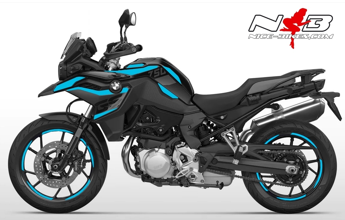 Motorrad Foliendesigns und Dekore - Foliendesign BMW F750/850GS Light Blue - B.F75GS.S22.053 Light Blue Foliendesign BMW F750/850GS Light Blue