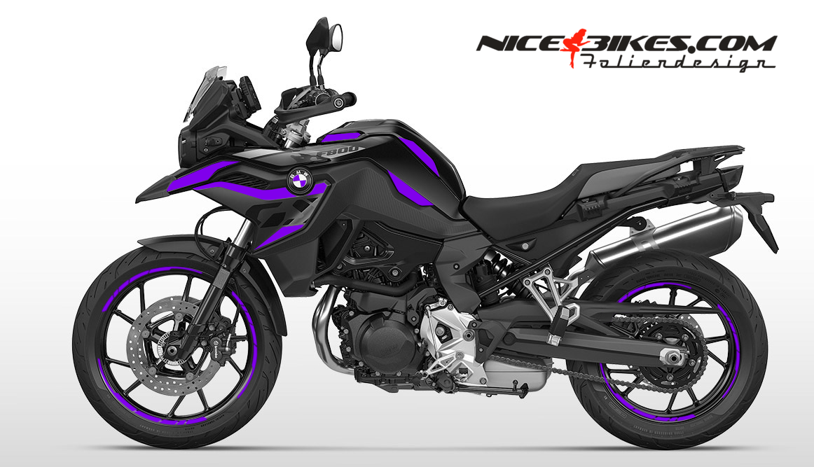 Motorrad Foliendesigns und Dekore - Foliendesign BMW F800GS 2024 Manga Voilett - B.F800GS.S24.080 Manga Violett Foliendesign BMW F800GS 2024 Manga Voilett