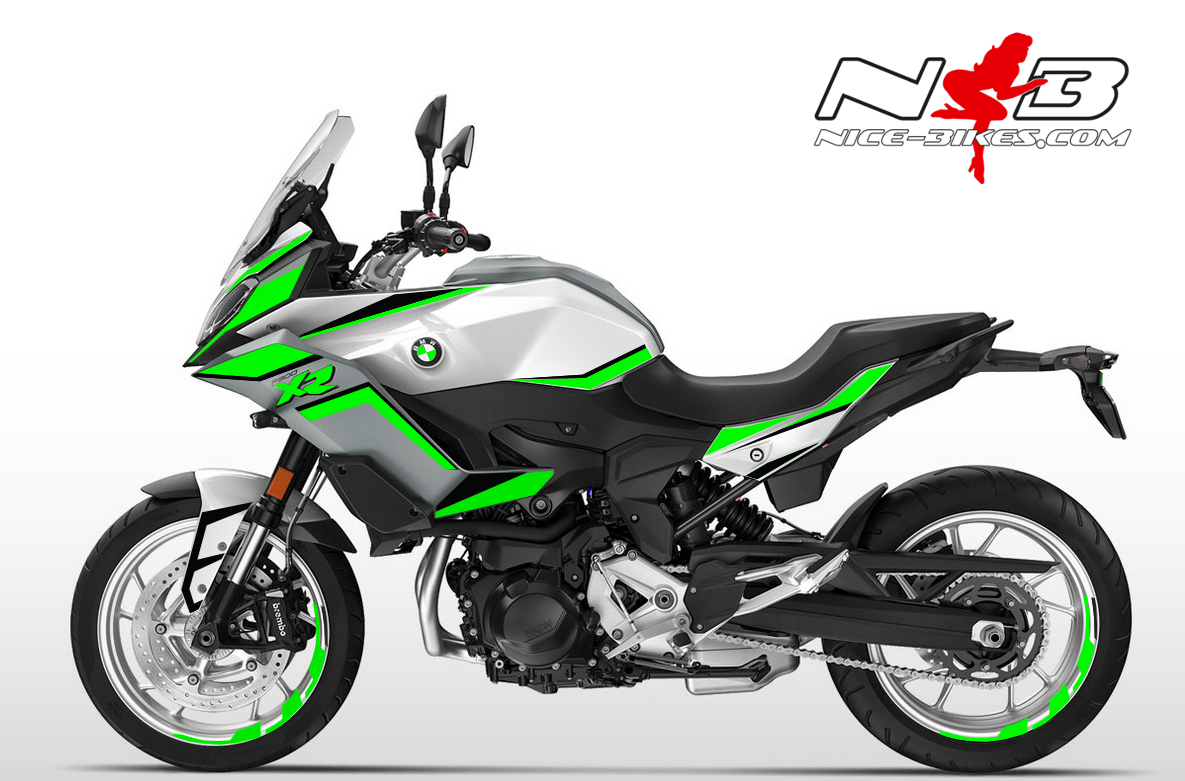 Motorrad Foliendesigns und Dekore - Foliendesign BMW F900 XR Limegreen 2020-23 - B.F9XR.20.064 Limegreen Foliendesign BMW F900 XR Limegreen 2020-23