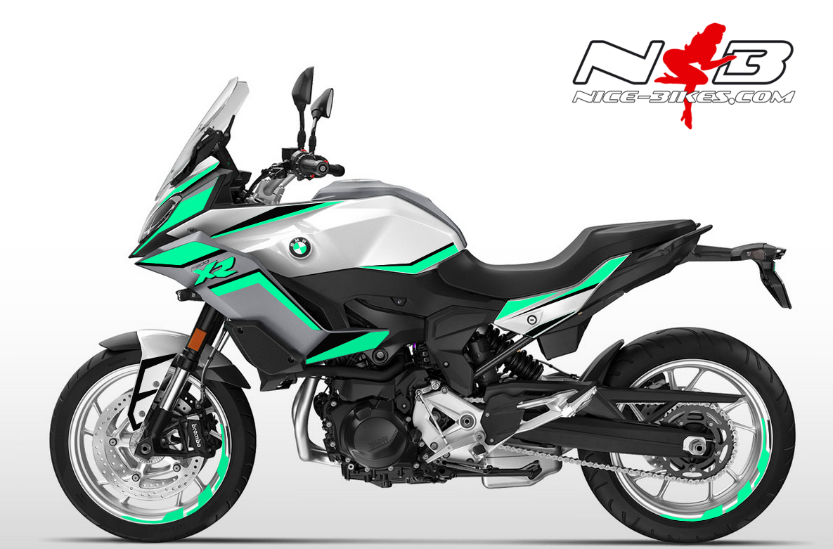 Motorrad Foliendesigns und Dekore - Foliendesign BMW F900 XR Miami Blue 2020-23 - B.F9XR.20.501 Mint Blue Foliendesign BMW F900 XR Miami Blue 2020-23