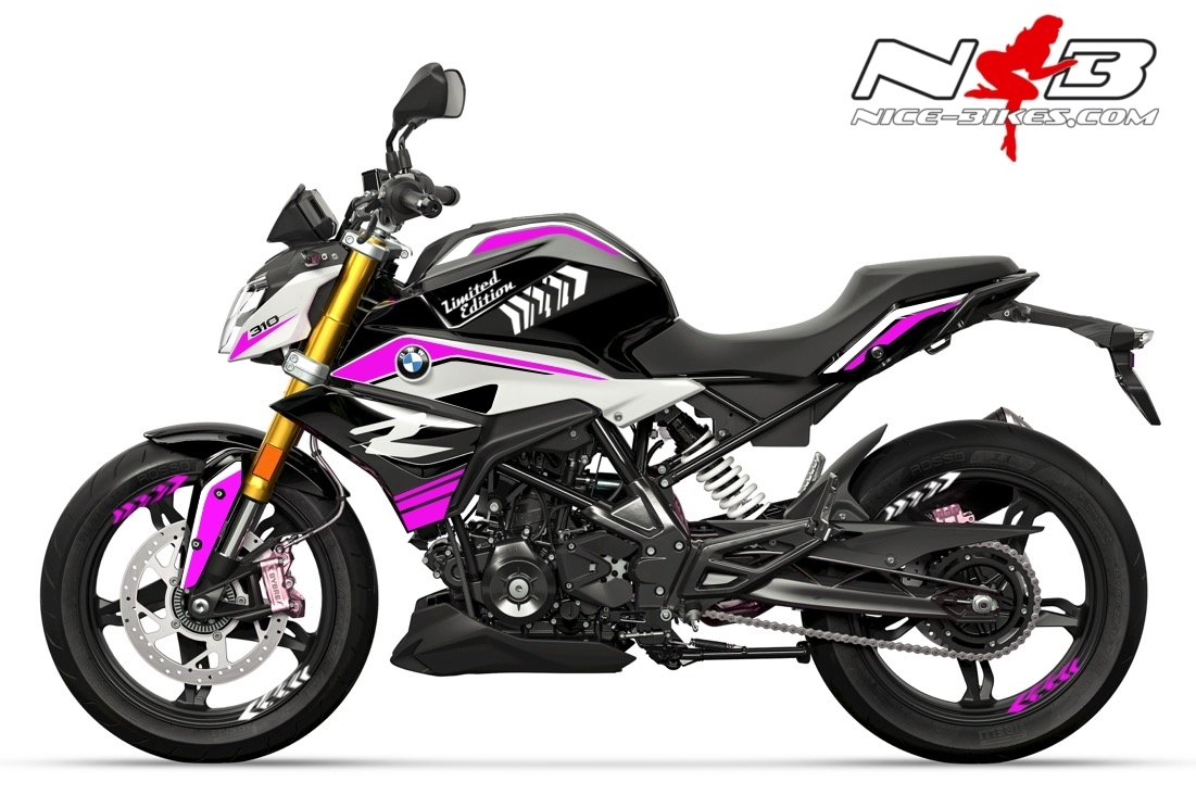 Motorrad Foliendesigns und Dekore - Foliendesign BMW G310R (Bj. 2021) Pretty Pink - B.G310R.21.S.077 Pretty Pink Foliendesign BMW G310R (Bj. 2021) Pretty Pink