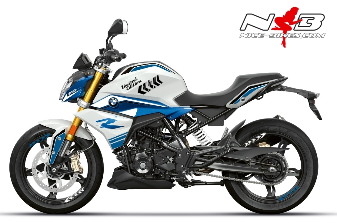 Motorrad Foliendesigns und Dekore - Foliendesign BMW G310R (Bj. 2021) Light Blue - B.G310R.21.W.053 Light Blue Foliendesign BMW G310R (Bj. 2021) Light Blue