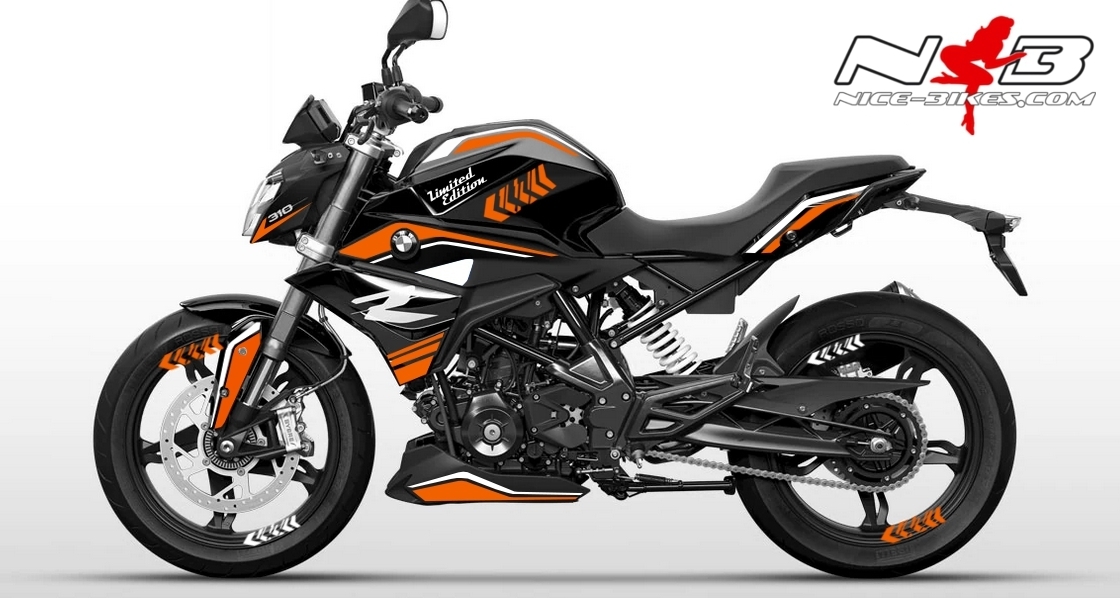 Motorrad Foliendesigns und Dekore - Foliendesign BMW G310R Evil Orange - B.G310R.S22.034 Evil Orange Foliendesign BMW G310R Evil Orange