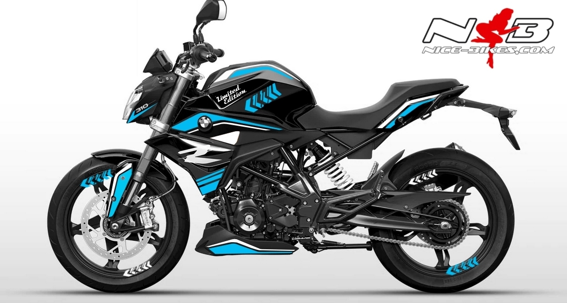 Motorrad Foliendesigns und Dekore - Foliendesign BMW G310R Light Blue - B.G310R.S22.053 Light Blue Foliendesign BMW G310R Light Blue