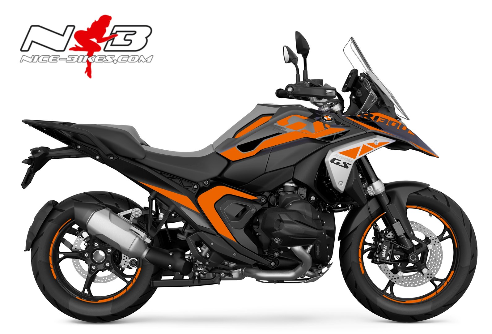Motorrad Foliendesigns und Dekore - Foliendesign BMW R1300GS 2024 Evil Orange - B.GS13S.24.034.Evil Orange Foliendesign BMW R1300GS 2024 Evil Orange