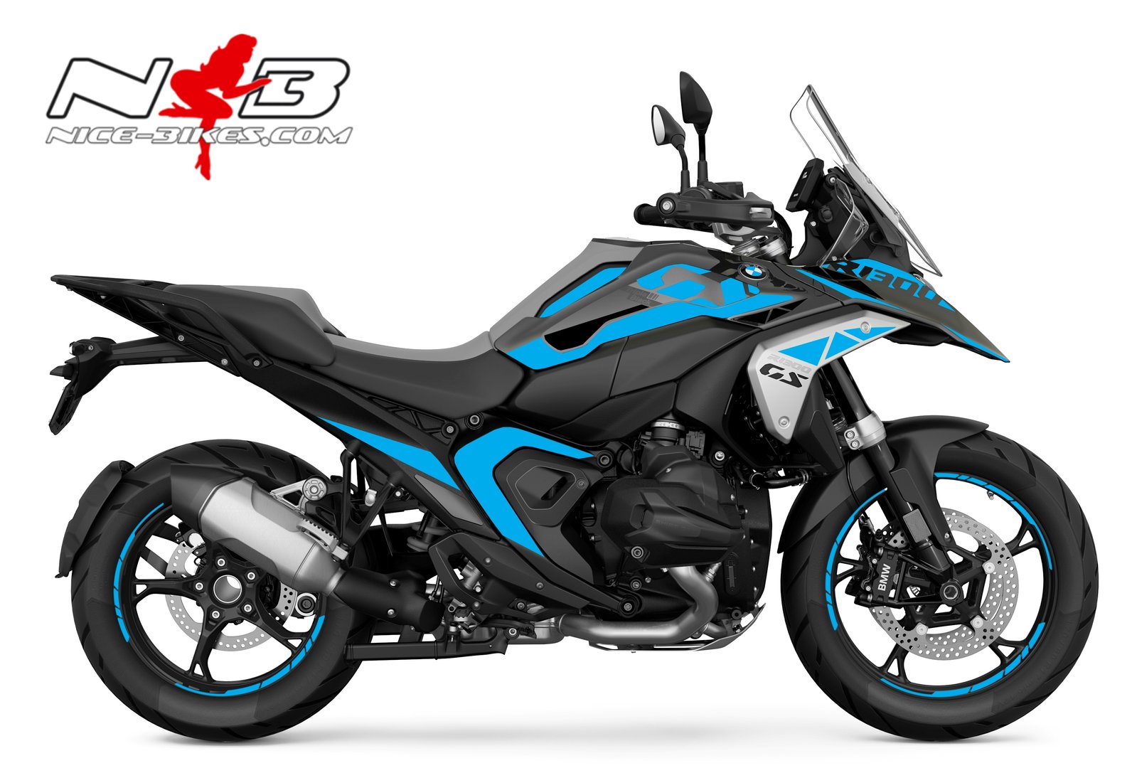 Motorrad Foliendesigns und Dekore - Foliendesign BMW R1300GS 2024 Light Blue - B.GS13S.24.053. Light Blue Foliendesign BMW R1300GS 2024 Light Blue