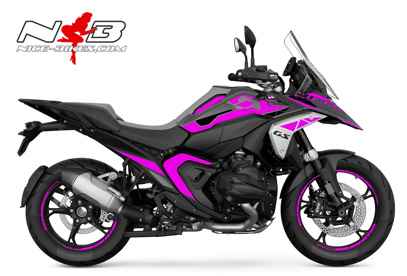 Motorrad Foliendesigns und Dekore - Foliendesign BMW R1300GS 2024 Pretty Pink - B.GS13S.24.077. Pretty Pink Foliendesign BMW R1300GS 2024 Pretty Pink