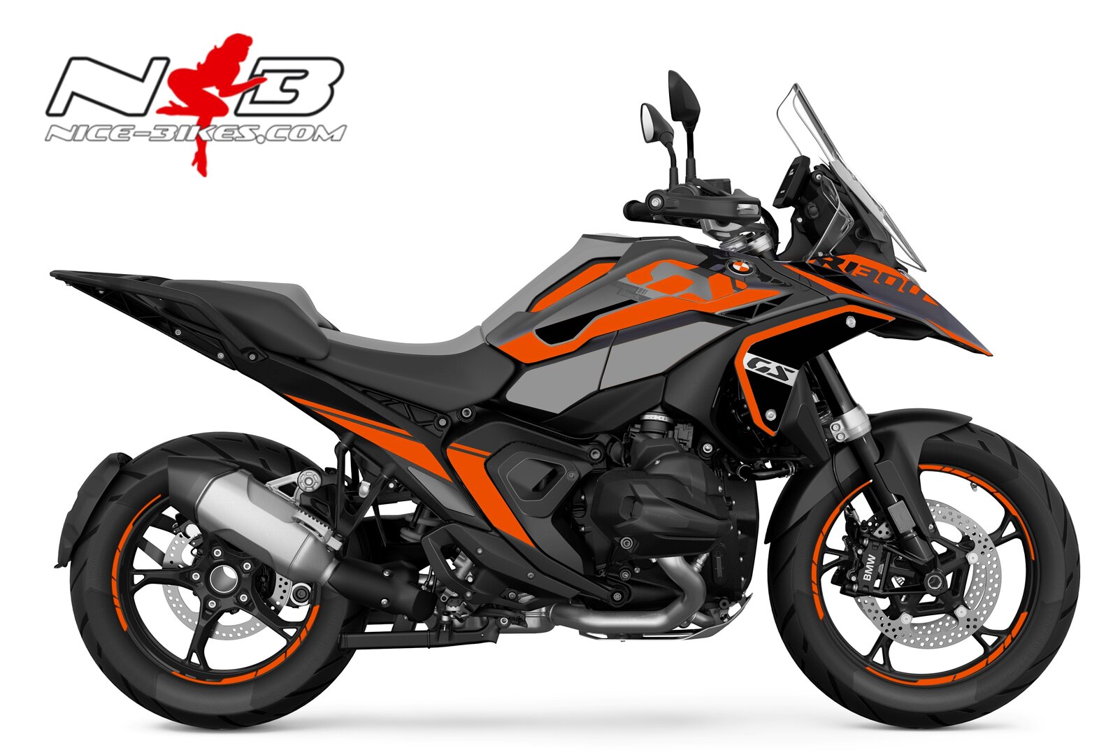 Motorrad Foliendesigns und Dekore - Foliendesign BMW R1300GS Evil Orange - B.GS13S.25.034 Evil Orange Foliendesign BMW R1300GS Evil Orange