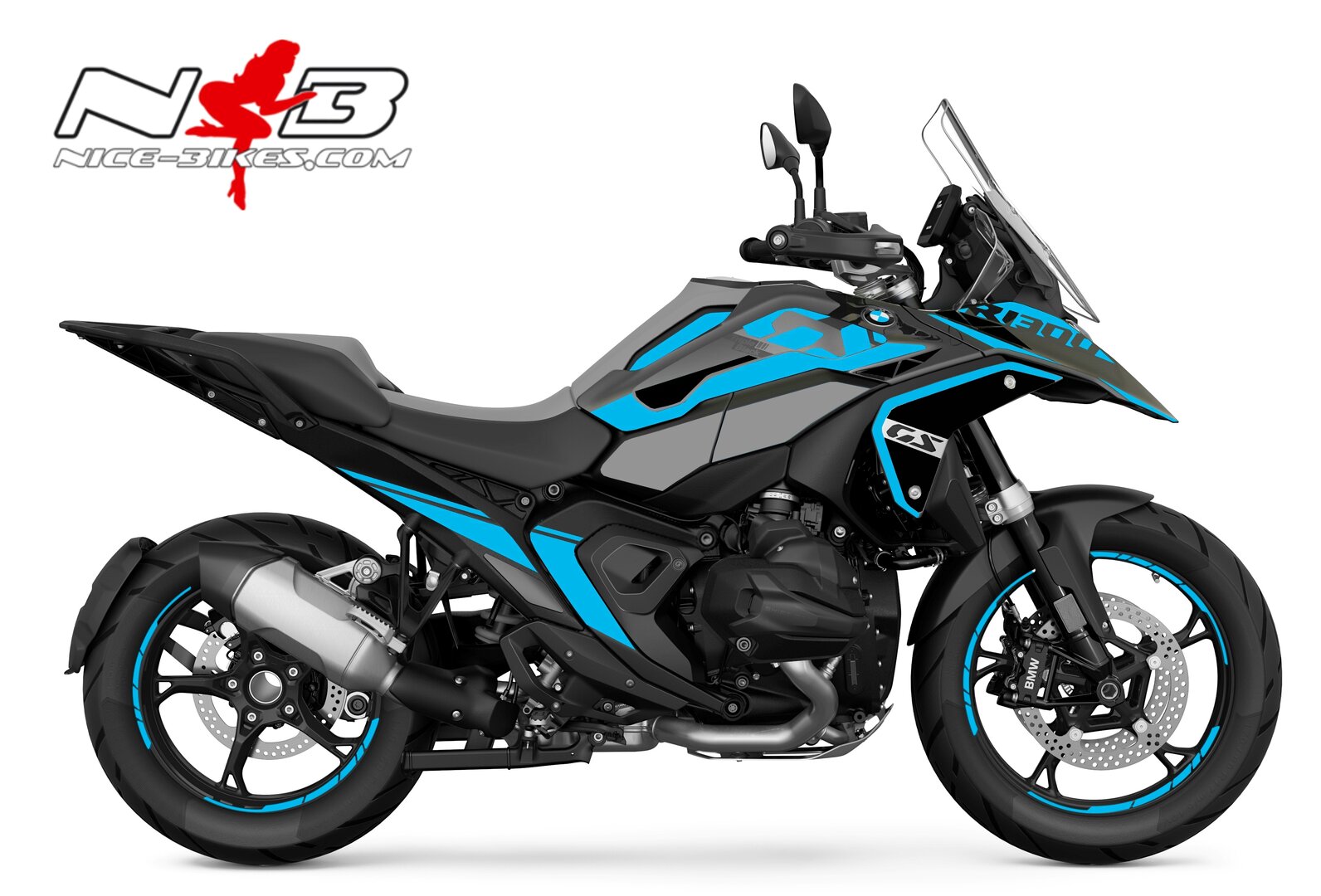 Motorrad Foliendesigns und Dekore - Foliendesign BMW R1300GS Light Blue - B.GS13S.25.053 Light Blue Foliendesign BMW R1300GS Light Blue