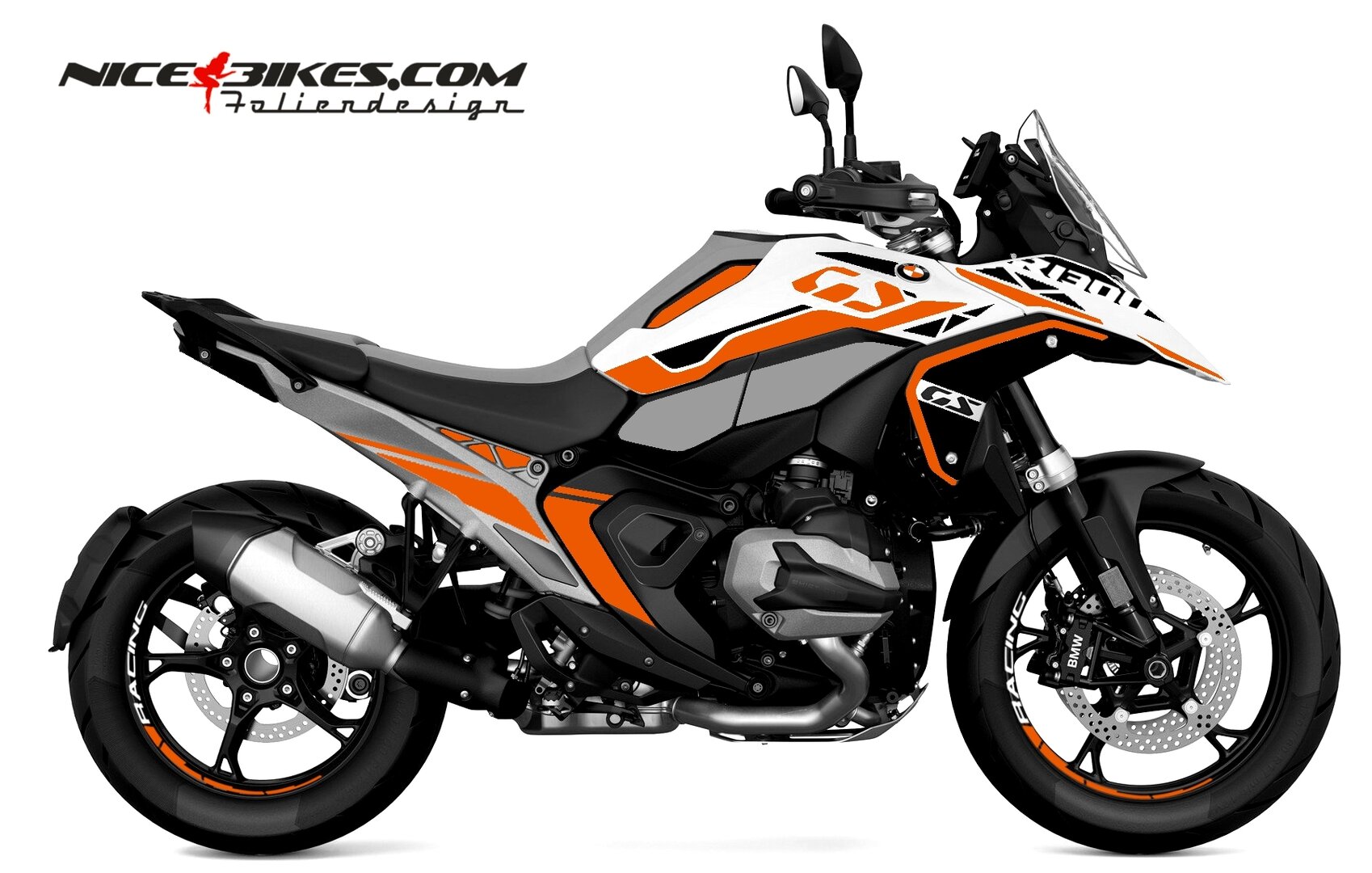 Motorrad Foliendesigns und Dekore - Foliendesign BMW R1300GS Evil Orange - B.GS13W.25.034 Evil Orange Foliendesign BMW R1300GS Evil Orange