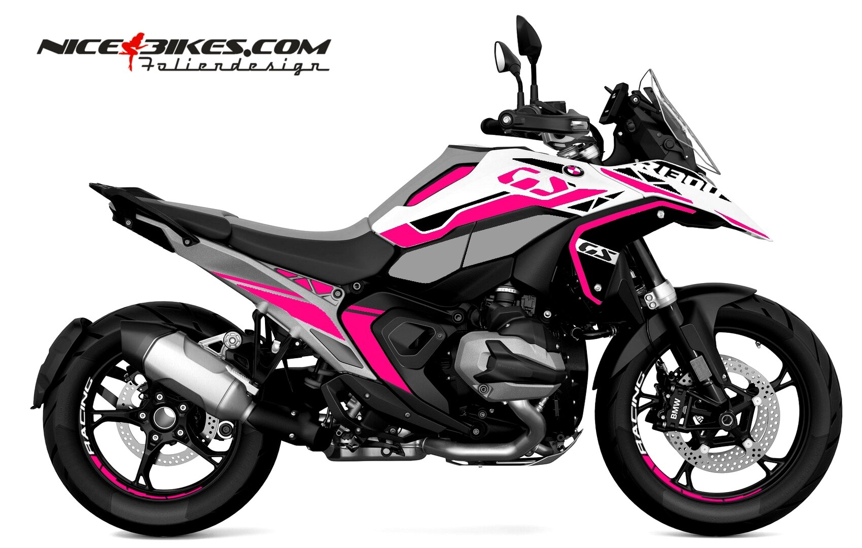 Motorrad Foliendesigns und Dekore - Foliendesign BMW R1300GS Pretty Pink - B.GS13W.25.077 Pretty Pink Foliendesign BMW R1300GS Pretty Pink