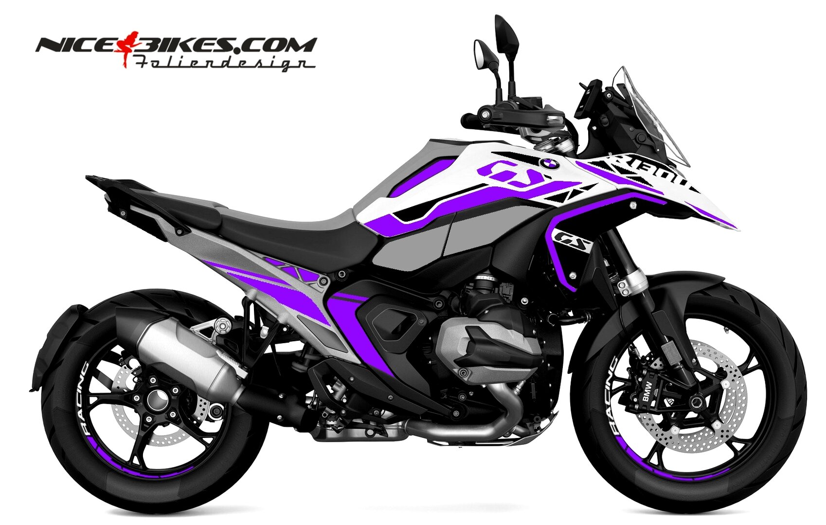 Motorrad Foliendesigns und Dekore - Foliendesign BMW R1300GS Manga Violett - B.GS13W.25.080 Manga Violett Foliendesign BMW R1300GS Manga Violett