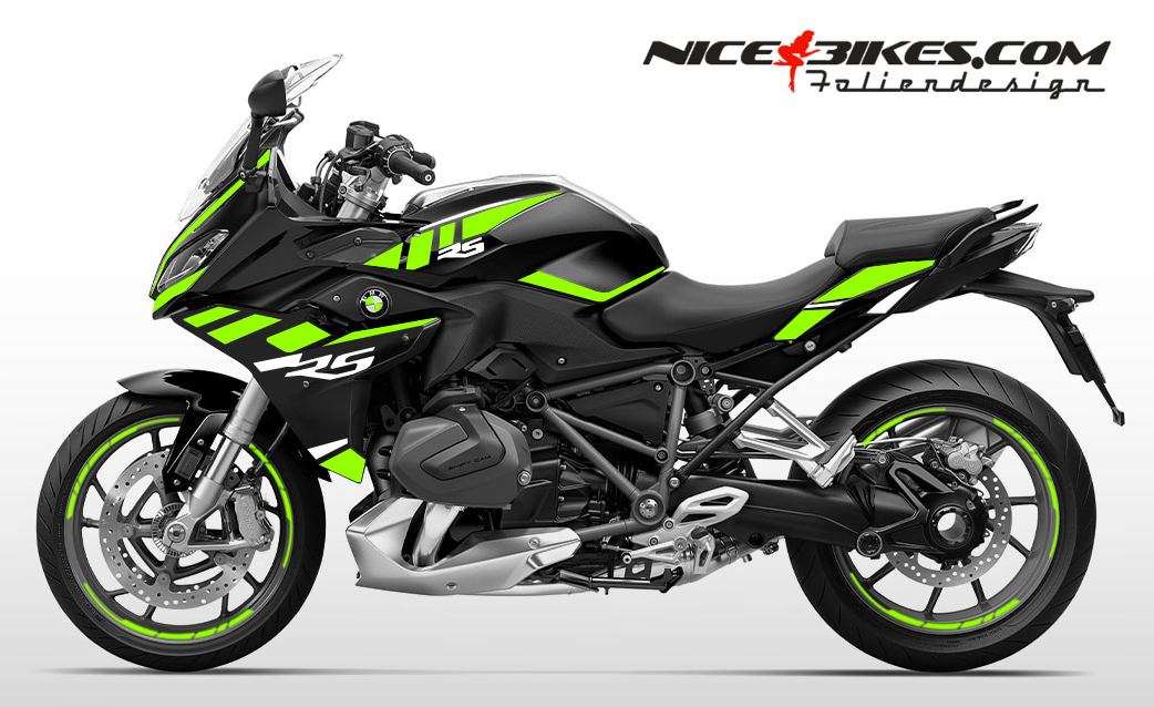 Motorrad Foliendesigns und Dekore - Foliendesign BMW R1250RS (Bj. 2023) Limegreen - B.R12RS.23.064 Limegreen Foliendesign BMW R1250RS (Bj. 2023) Limegreen