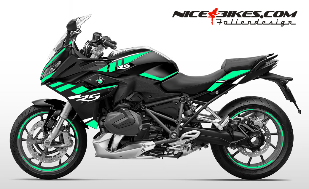 Motorrad Foliendesigns und Dekore - Foliendesign BMW R1250RS (Bj. 2023) Miami Blue - B.R12RS.23.501 Miami Blue Foliendesign BMW R1250RS (Bj. 2023) Miami Blue