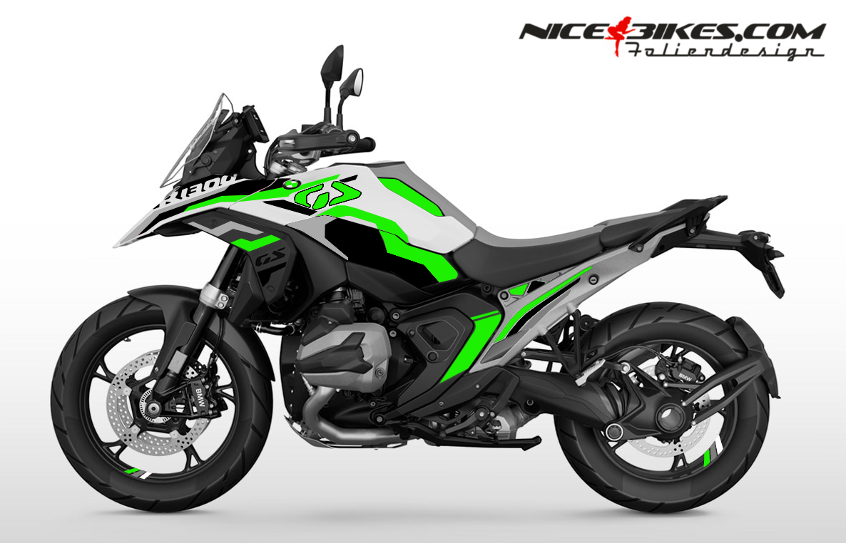 Motorrad Foliendesigns und Dekore - Foliendesign R1300GS 2026 Limegreen - B.R13GS.26W.064 Limegreen Foliendesign R1300GS 2026 Limegreen