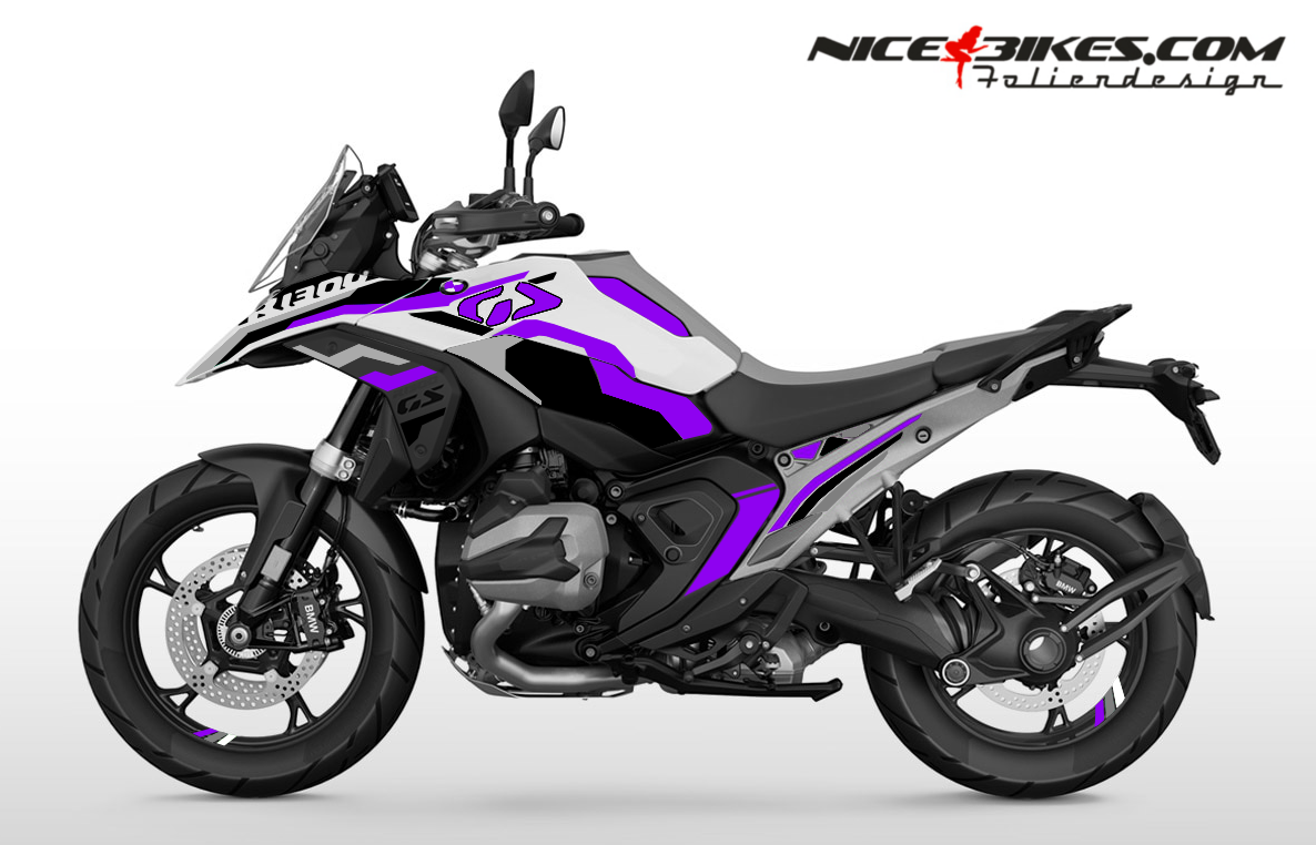 Motorrad Foliendesigns und Dekore - Foliendesign R1300GS 2026 Manga Violett - B.R13GS.26W.080 Manga Violett Foliendesign R1300GS 2026 Manga Violett