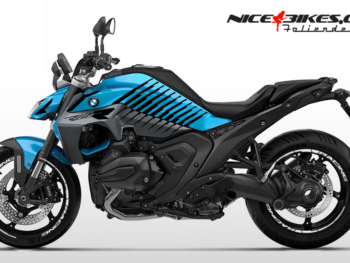 Foliendesign R1300R 2025/26 SPEED Magic Black auf hellblaue Maschine