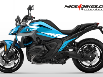 Foliendesign R1300R 2025/26 Racing White auf hellblaue Maschine