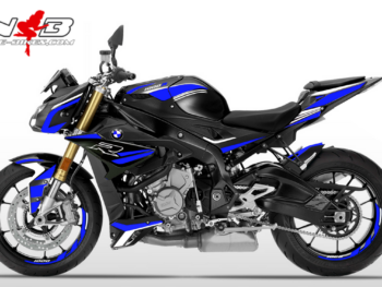 Foliendesign BMW S1000R (Bj. 2020) Racing Blue -White