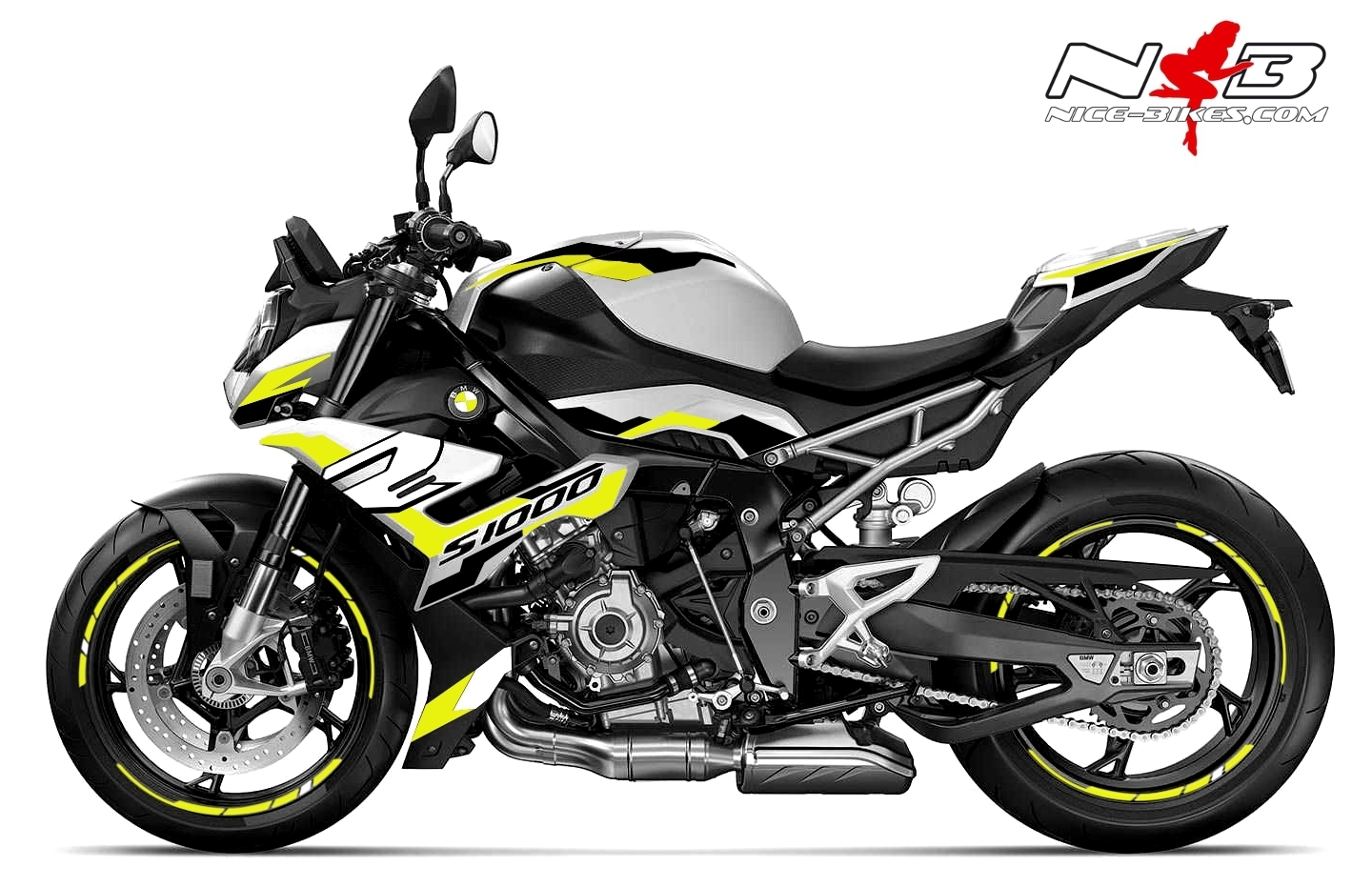 Motorrad Foliendesigns und Dekore - Foliendesign BMW S1000R (Bj. 2021-22) Hornet Yellow - B.S1R.21.021 Hornet Yellow Foliendesign BMW S1000R (Bj. 2021-22) Hornet Yellow