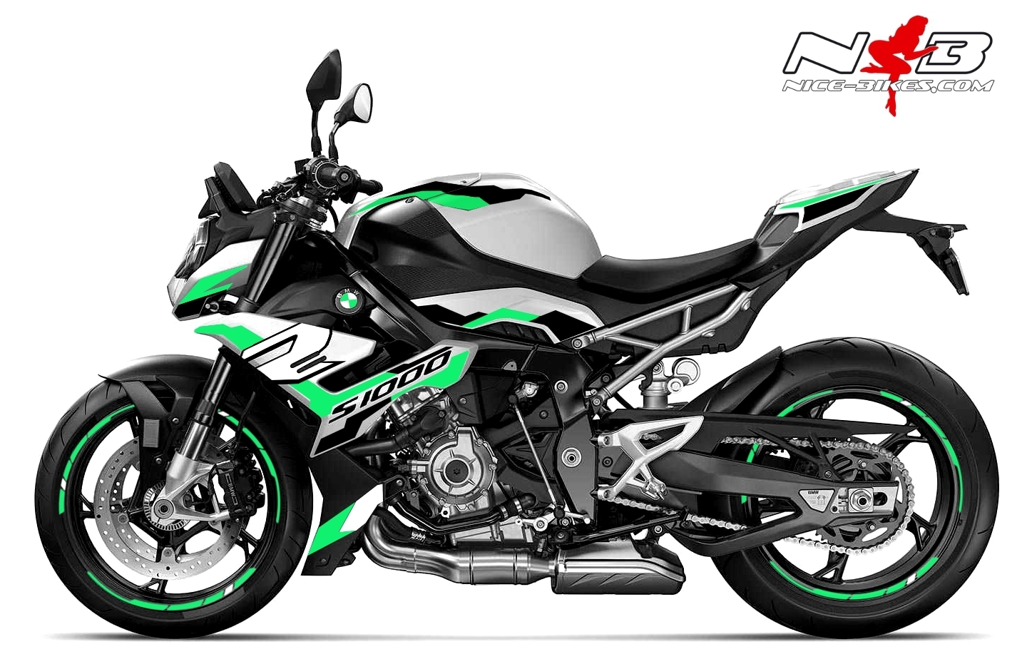 Motorrad Foliendesigns und Dekore - Foliendesign BMW S1000R (Bj. 2021-22) Miami Blue - B.S1R.21.501 Miami Blue Foliendesign BMW S1000R (Bj. 2021-22) Miami Blue