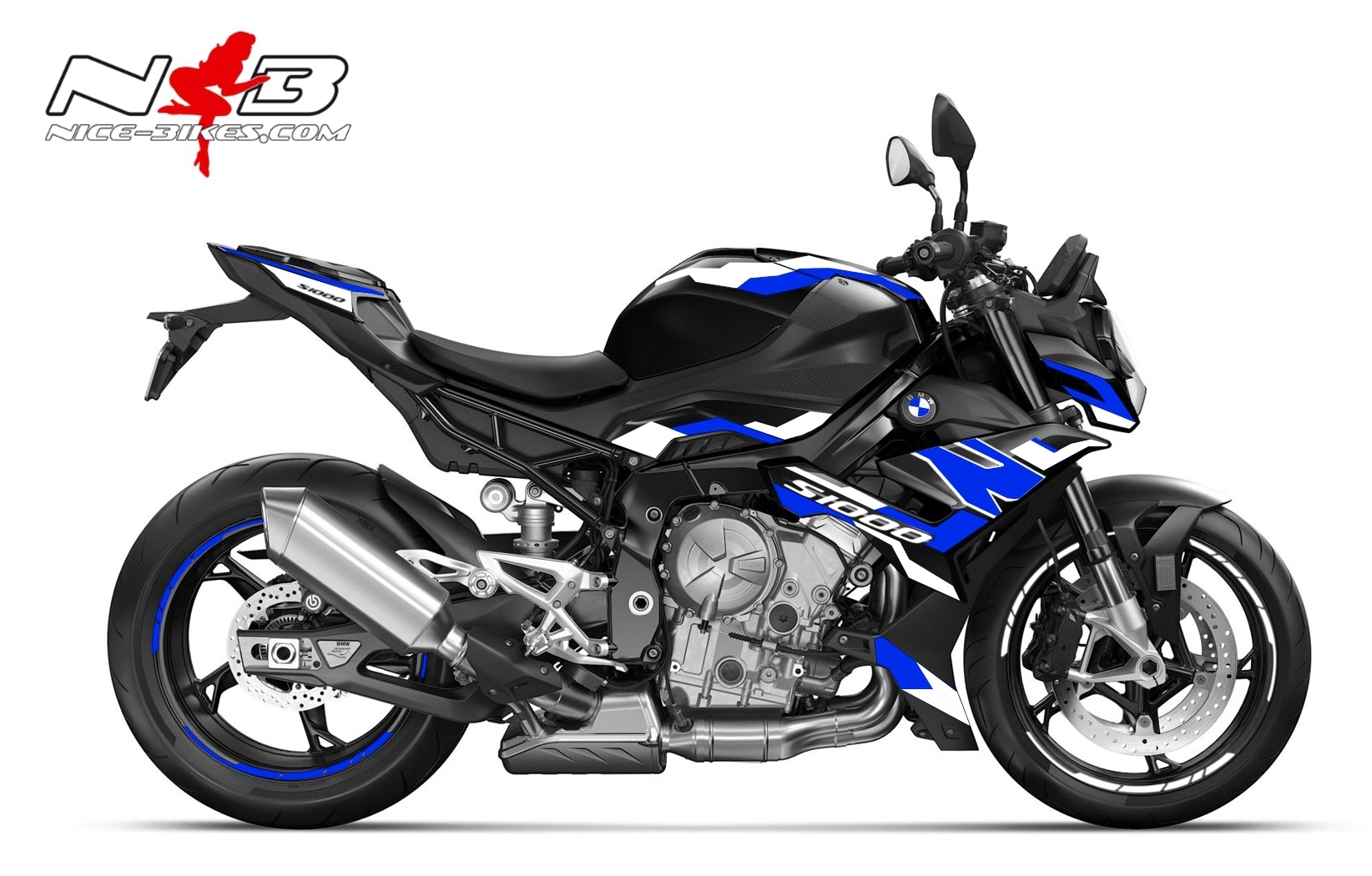 Motorrad Foliendesigns und Dekore - Foliendesign BMW S1000R (Bj. 2023-24) Racing Blue - B.S1R.23S.057 Racing Blue Foliendesign BMW S1000R (Bj. 2023-24) Racing Blue