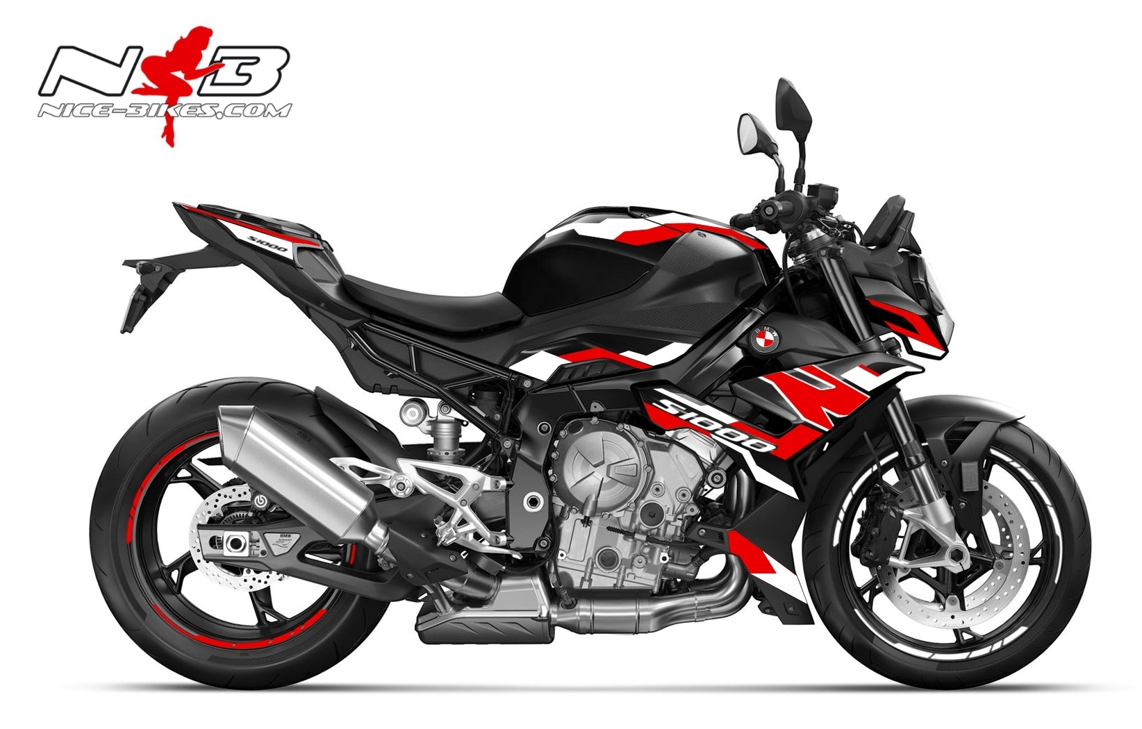 Motorrad Foliendesigns und Dekore - Foliendesign BMW S1000R (Bj. 2023-24) Racing Red - B.S1R.23S.306 Racing Red Foliendesign BMW S1000R (Bj. 2023-24) Racing Red