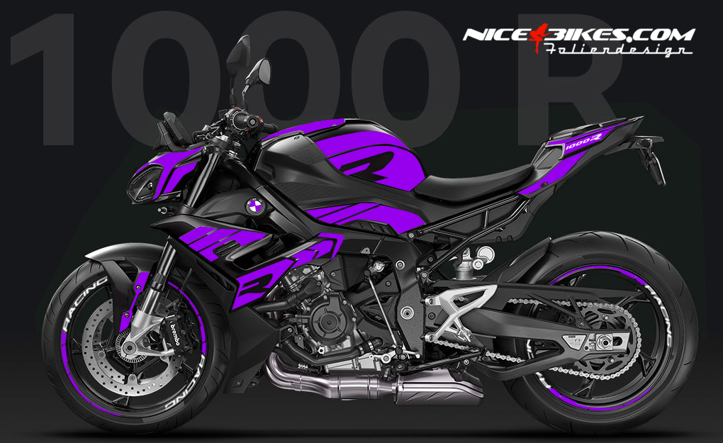 Motorrad Foliendesigns und Dekore - BMW S1000R Manga Violett 2025 - B.S1R.25S.080 Manga Violett BMW S1000R Manga Violett 2025