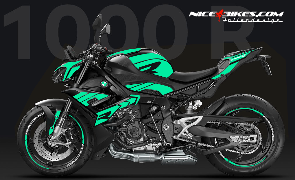 Motorrad Foliendesigns und Dekore - BMW S1000R Miami Blue 2025 - B.S1R.25S.501 Miami Blue BMW S1000R Miami Blue 2025