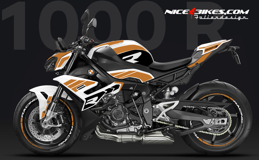 Motorrad Foliendesigns und Dekore - BMW S1000R Olympic Gold 2025 - B.S1R.25W.030 Olympic Gold BMW S1000R Olympic Gold 2025