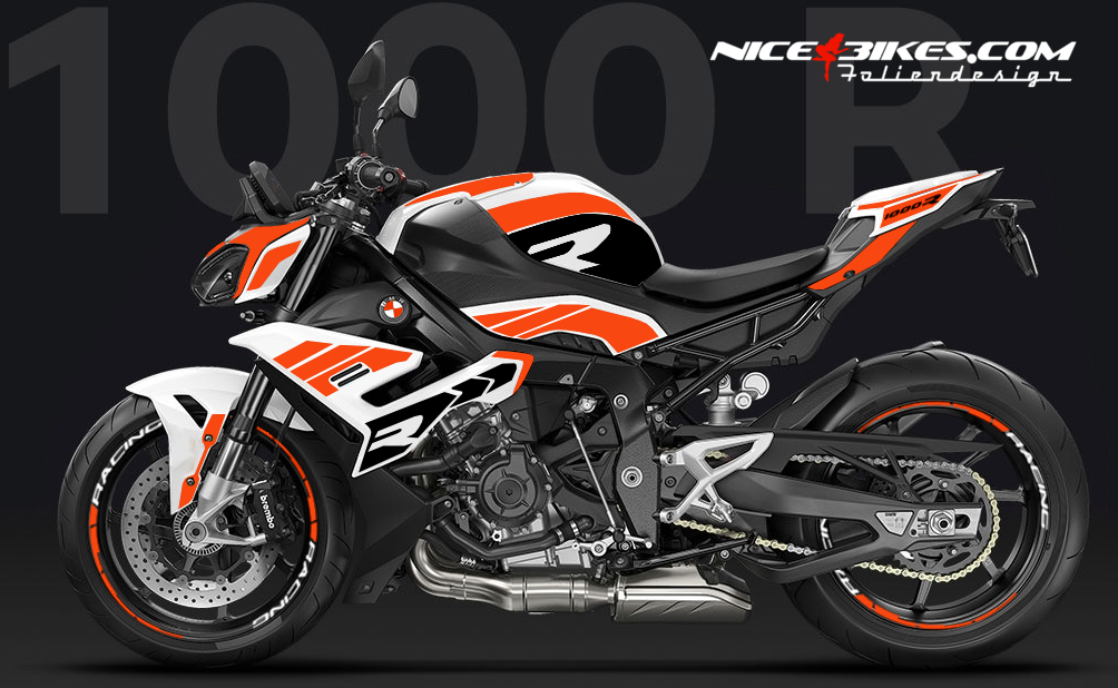 Motorrad Foliendesigns und Dekore - BMW S1000R Evil Orange 2025 - B.S1R.25W.034 Evil Orange BMW S1000R Evil Orange 2025