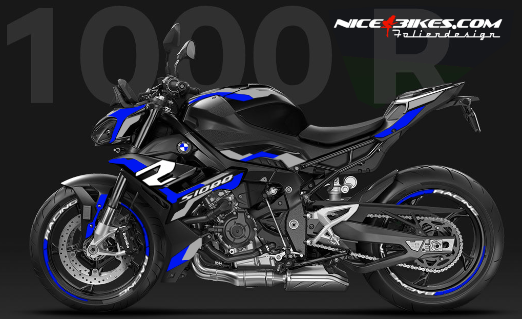 Motorrad Foliendesigns und Dekore - BMW S1000R Racing Blue - B.S1R.26.057 Racing Blue BMW S1000R Racing Blue
