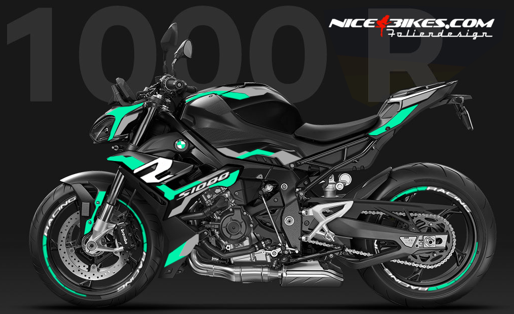 Motorrad Foliendesigns und Dekore - BMW S1000R Miami Blue - B.S1R.26.501 Miami Blue BMW S1000R Miami Blue