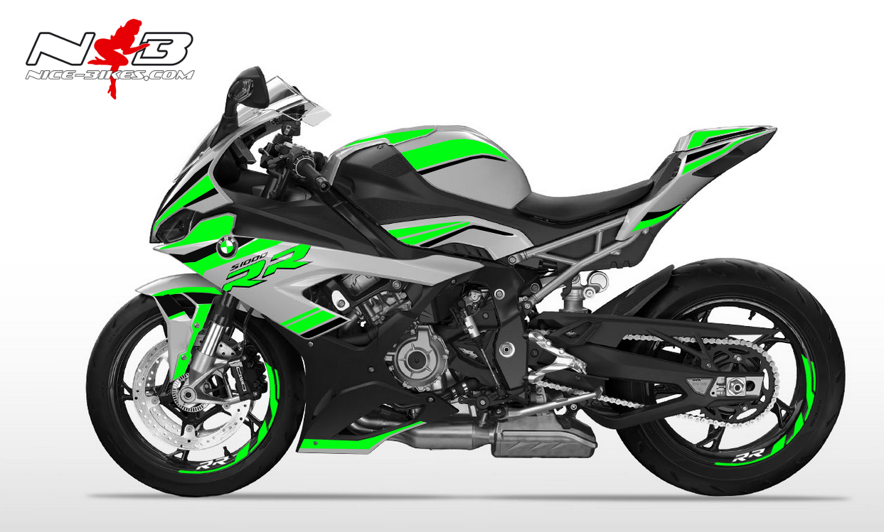 Motorrad Foliendesigns und Dekore - Foliendesign S1000RR (Bj. 2020) Lime-Green - B.S1RR.20.064 Limegreen Foliendesign S1000RR (Bj. 2020) Lime-Green