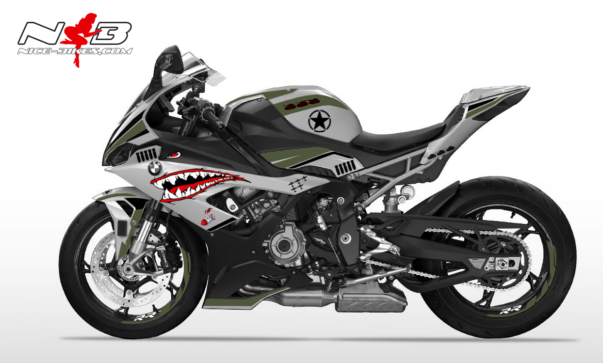 Motorrad Foliendesigns und Dekore - Foliendesign S1000RR (Bj. 2020) Nose Art Army - B.S1RR.20.999 NOSE ART Army Foliendesign S1000RR (Bj. 2020) Nose Art Army