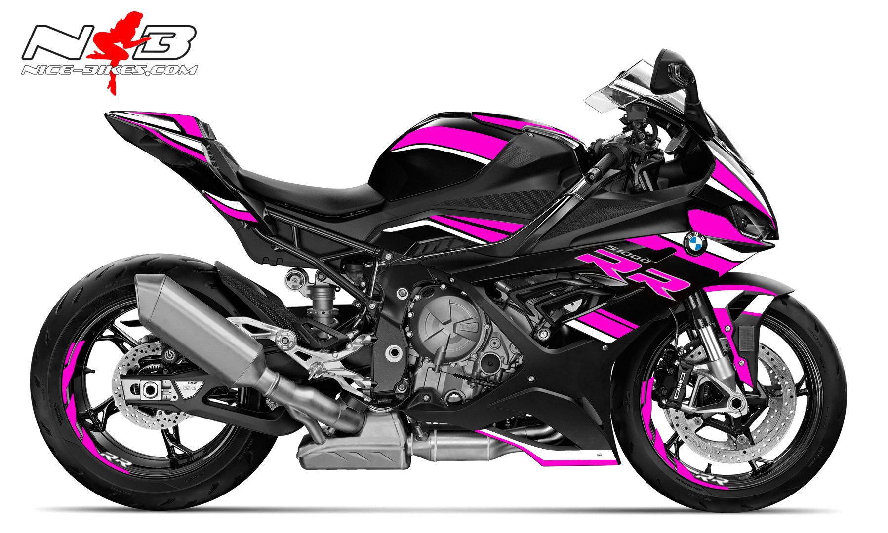 Motorrad Foliendesigns und Dekore - Foliendesign S1000RR (Bj. 2021-22) Pretty Pink - B.S1RR.21.077 Pretty Pink Foliendesign S1000RR (Bj. 2021-22) Pretty Pink