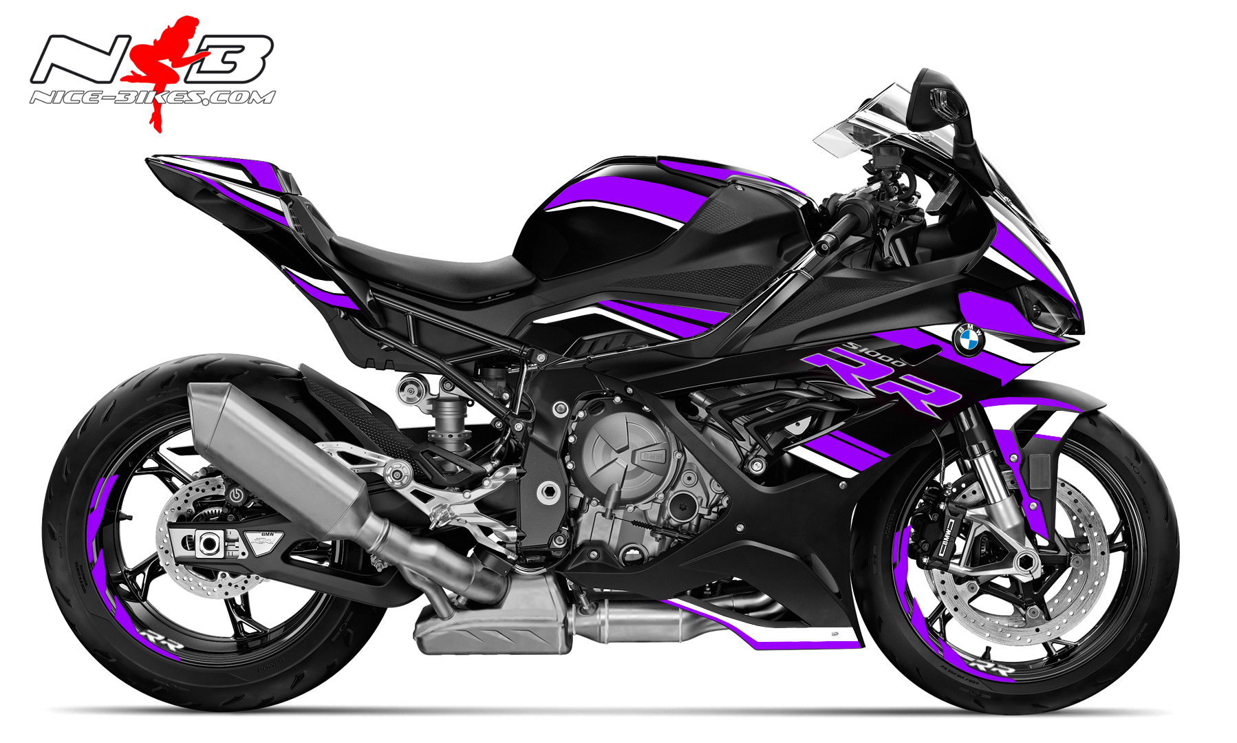 Motorrad Foliendesigns und Dekore - Foliendesign S1000RR (Bj. 2021-22) Manga Violett - B.S1RR.21.080 Manga Violett Foliendesign S1000RR (Bj. 2021-22) Manga Violett