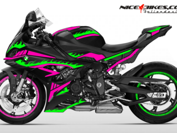 Foliendesign BMW S1000RR (Bj. 2023-24) Inferno Limegreen/Pretty Pink