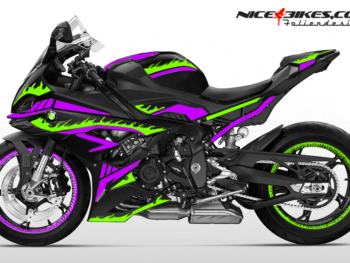 Foliendesign BMW S1000RR (Bj. 2023-24) Inferno Wasabi Green/ Manga Violett
