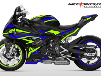 Foliendesign BMW S1000RR (Bj. 2023-24) Inferno Racing Blue/Limegreen