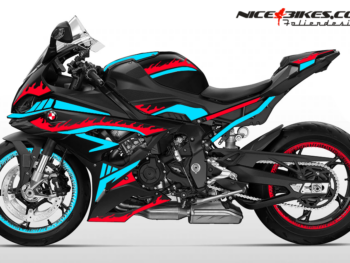 Foliendesign BMW S1000RR (Bj. 2023-24) Inferno Racing Red/Light Blue