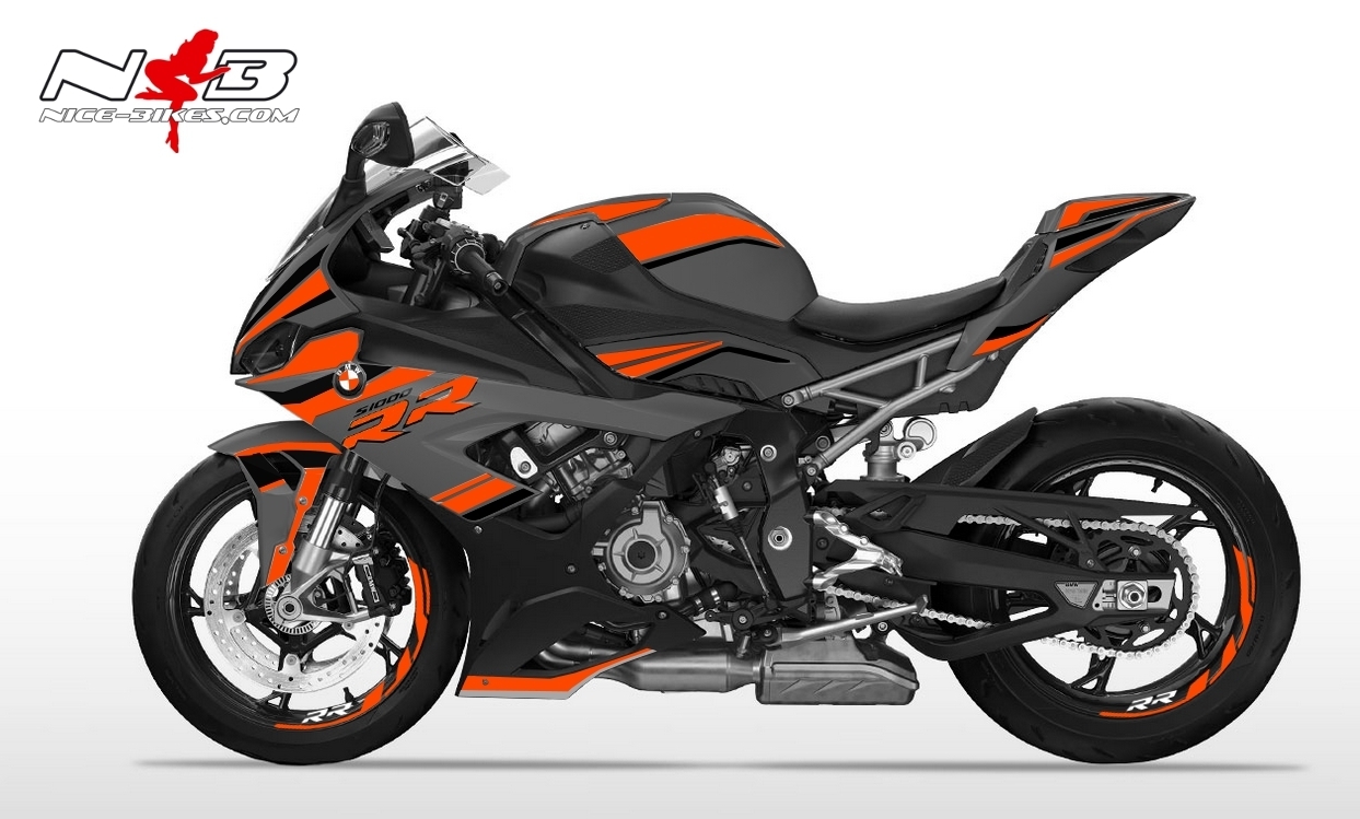 Motorrad Foliendesigns und Dekore - Foliendesign S1000RR 2022 Evil Orange - B.S1RR.G22.034 Evil Orange Foliendesign S1000RR 2022 Evil Orange