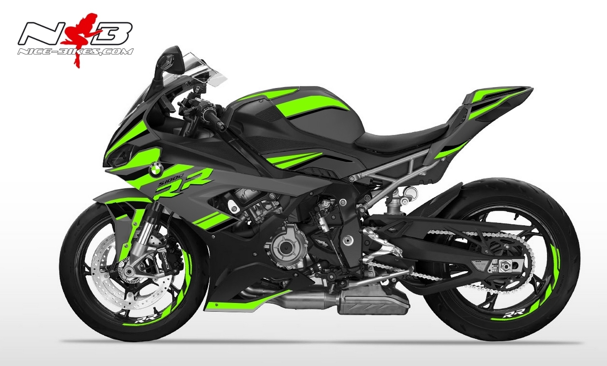 Motorrad Foliendesigns und Dekore - Foliendesign S1000RR 2022 Limegreen - B.S1RR.G22.064 Limegreen Foliendesign S1000RR 2022 Limegreen
