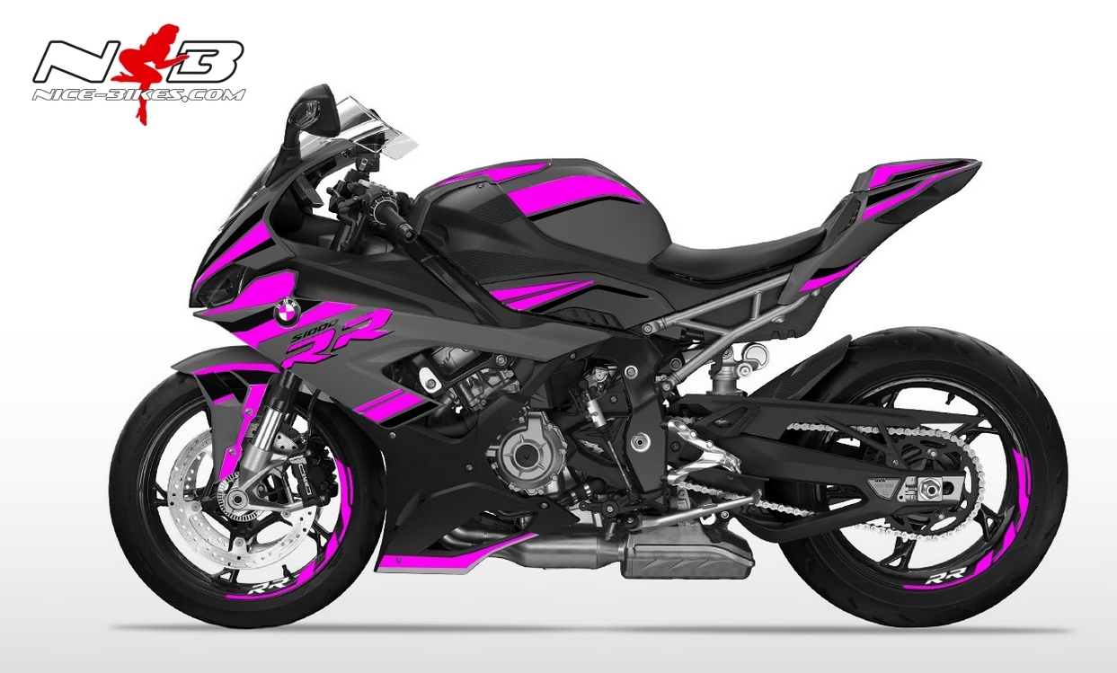 Motorrad Foliendesigns und Dekore - Foliendesign S1000RR 2022 Pretty Pink - B.S1RR.G22.077 Pretty Pink Foliendesign S1000RR 2022 Pretty Pink