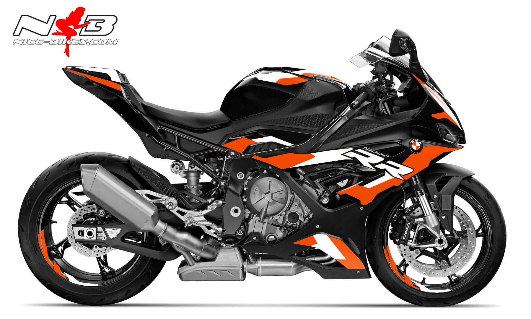 Motorrad Foliendesigns und Dekore - Foliendesign S1000RR (Bj. 2021-22) Motorsport Orange - B.S1RRM.21.034 Motorsport orange Foliendesign S1000RR (Bj. 2021-22) Motorsport Orange