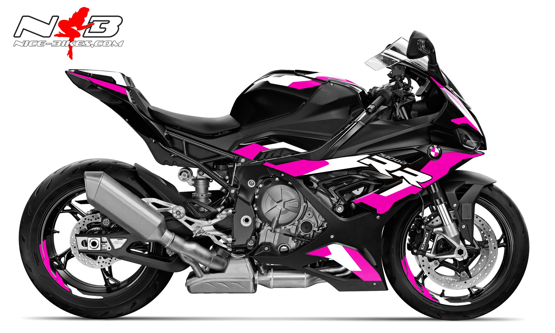 Motorrad Foliendesigns und Dekore - Foliendesign S1000RR (Bj. 2021-22) Motorsport Pink - B.S1RRM.21.077 Motorsport pink Foliendesign S1000RR (Bj. 2021-22) Motorsport Pink