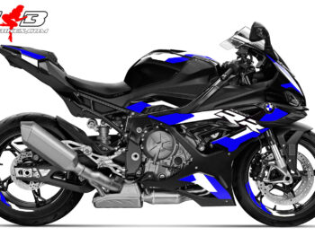 Motorrad Foliendesigns und Dekore - Shop - B.S1RRM.23.057 Motorsport Blau Foliendesign BMW S1000RR (Bj. 2023-24) Motorsport Racing Blue